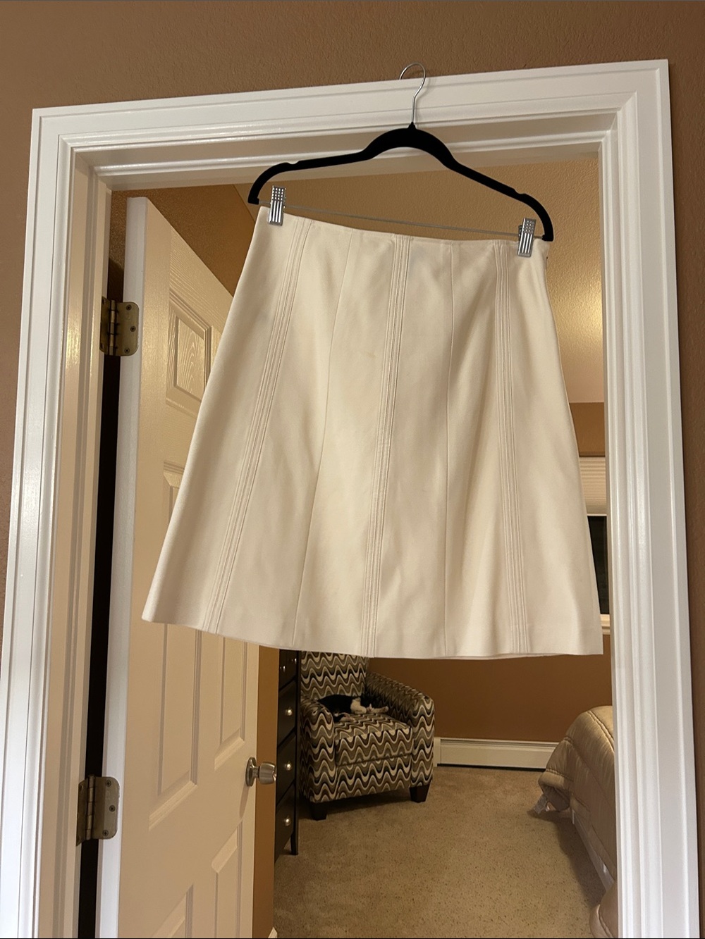 Ann Taylor Cream A-Line Skirt